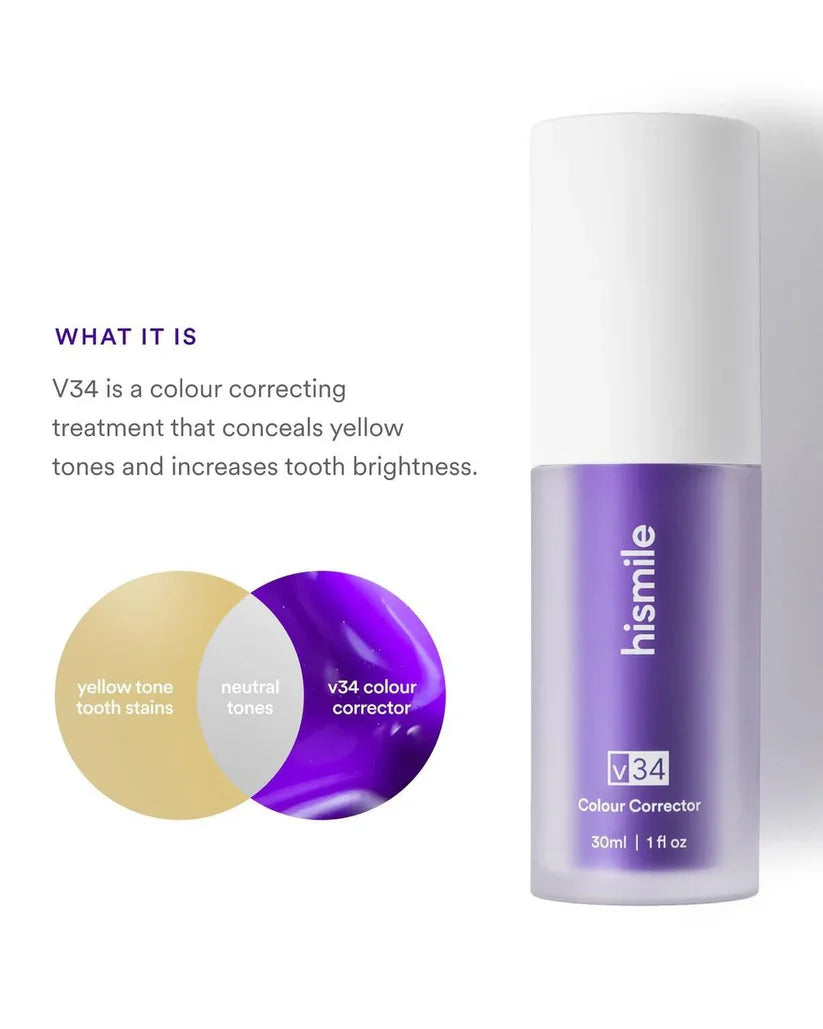 HiSmile V34 Colour Corrector Serum | Whitening Booster | Stain Remover