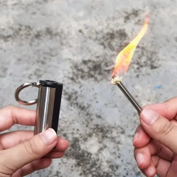 Steel Fire Lighter Keychain Flint